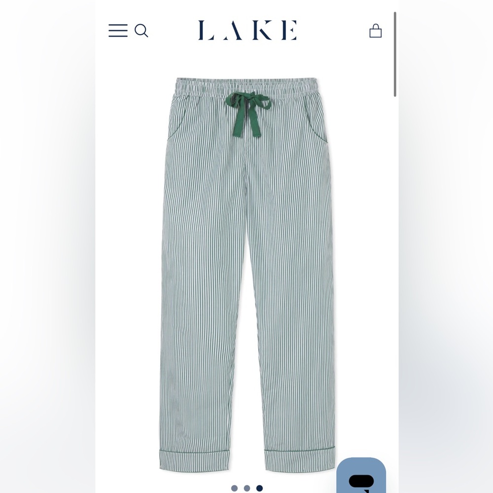 Men's Poplin Pajama Pants in Evergreen. LAKE pajamas. XL.